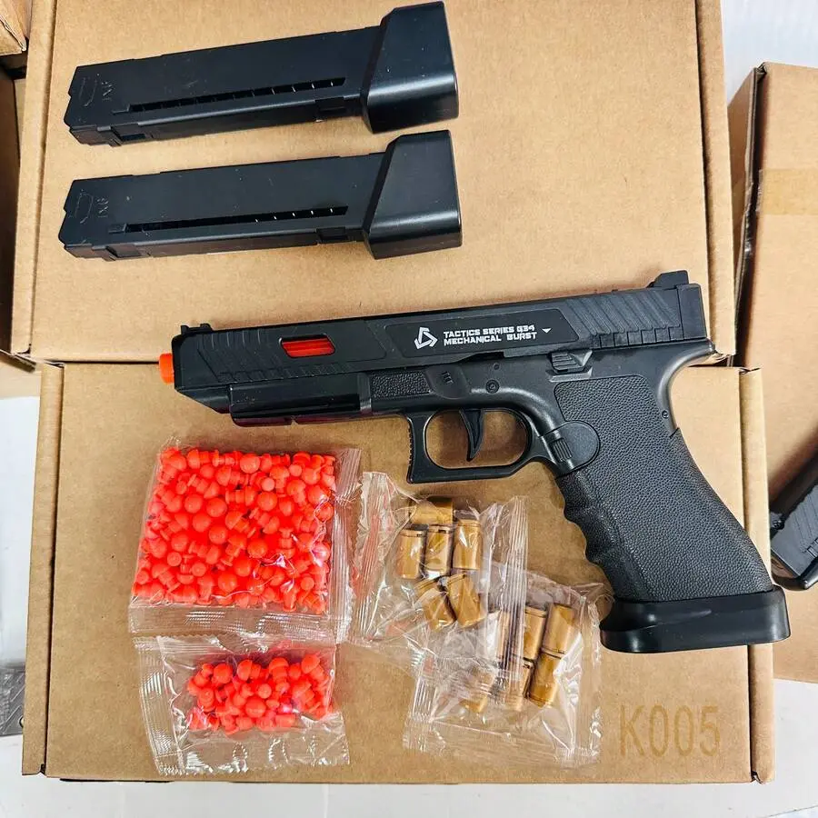 Simulation Soft Foam Bullet Pistol Blaster With Spent Shell Ejecting, Collectible Fake Gun Prop For Halloween Cosplay & Competitive Shooting Game