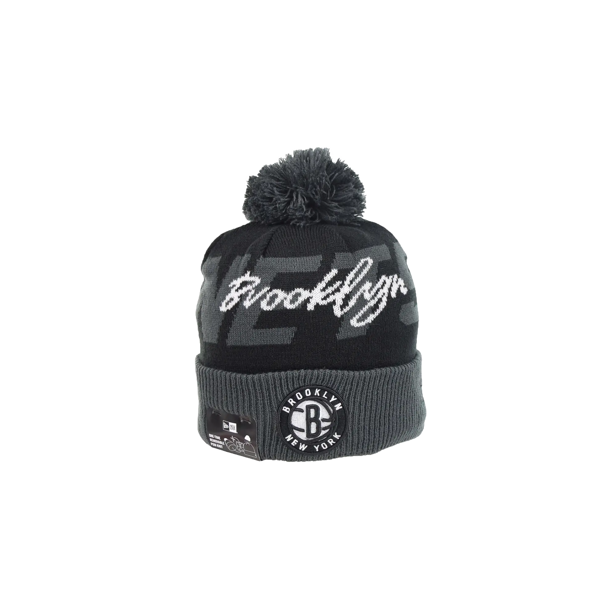 Brooklyn Nets Cuffed Knit Pom Beanie "Black / Grey" 60267468