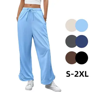 Women's Wide Leg Baggy Sweatpants Drawstring High Waist Athletic Joggers Workout Trousers Casual Pants