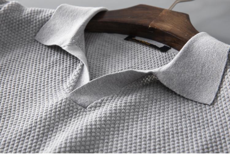 Men's V Knit Lapel Short Sleeve Top