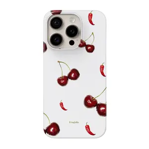 Cherry Pepper Phone Case for iPhone 17 16 15 14 13 Pro Max Pro Plus Air Shockproof Durable Comfortable Texture Phone Protector Suitable for Women and Girls (Red Cherry Pepper Print)