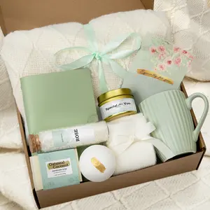 Mother's Day Gifts for Mom, 11PC Self Care Gift Box, Relaxing Spa Gift Basket, Green Birthday & Get Well Soon Care Package for Mom, Grandma, Sister (Sage Green)