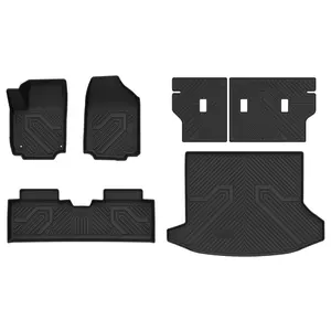 Lasfit Anti-Slip Precision Fit Spill Guard Textured Surface Car Mats - For 2025-2026 GMC Terrain, Including Seatback & Cargo Mat