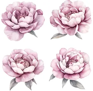 Watercolor Peony Flower Car Decal, Pastel Floral Vinyl Sticker for Car Window, Bumper, Laptop, Aesthetic Waterproof Removable Decorative Vehicle Accessory