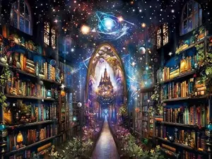 Enchanted Library Diamond Art, Starry Castle Scene DIY Craft for Bedroom Wall Art  Home Decor