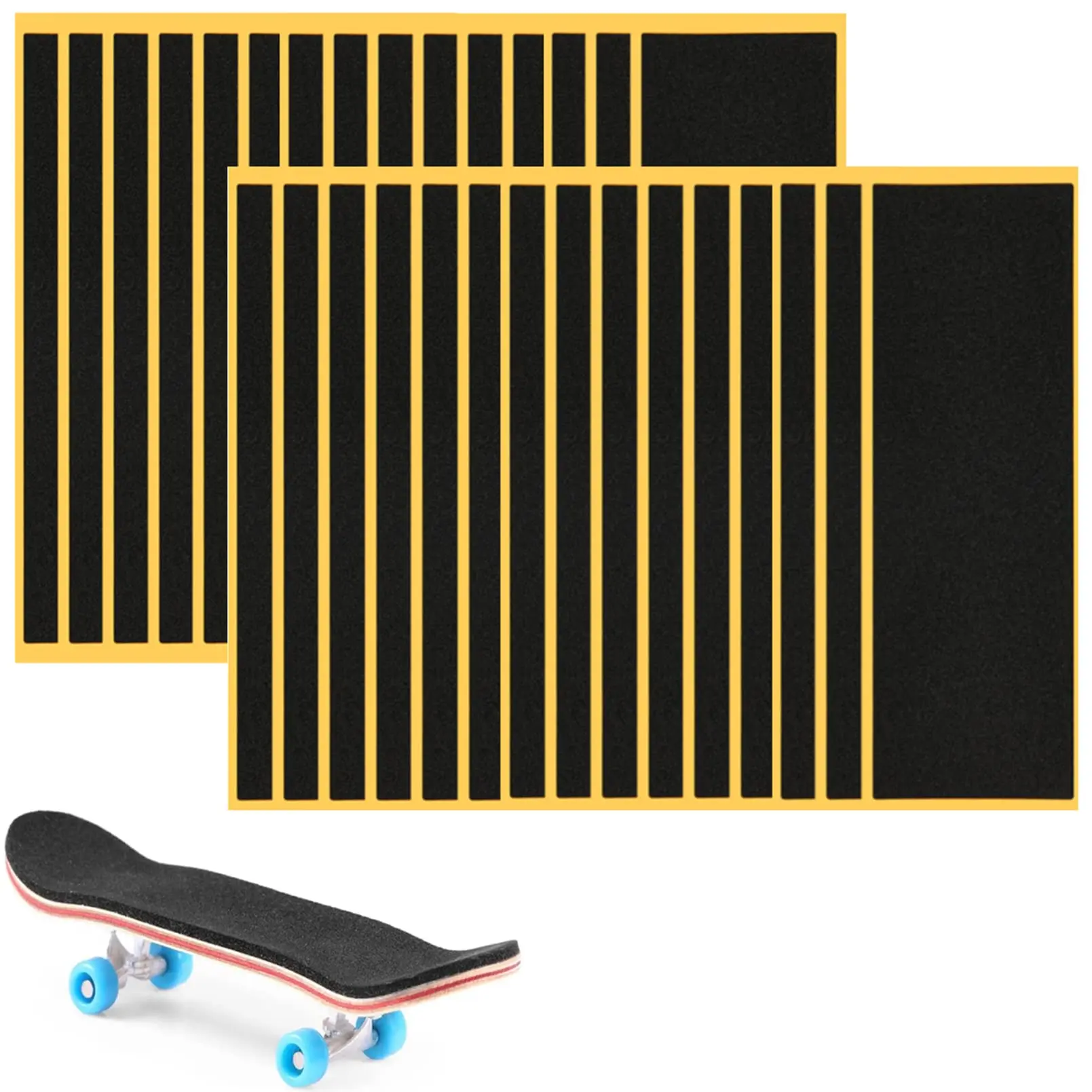 30pcs Fingerboard Grip Tape Pro  Wooden Mini Skateboard Adhesive Stickers Quality Non Slip Foam 110mm X 38mm Black (30pcs)