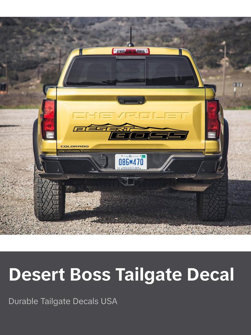Chevy colorado 2023 2024  tailgate decal lettering, Desert Boss Decal
