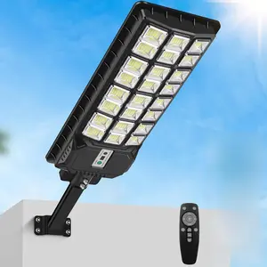 Solar Street Lights Outdoor Replacement, Solar Powered Lights Waterproof Motion Sensor with Remote, Dusk to Dawn LED Flood Light, Commercial Lighting for Yard, Parking Lot