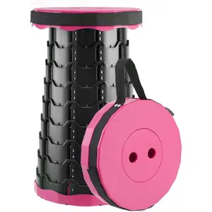 Upgraded Thickened Foldable Portable Retractable Stool for Fishing Hiking Tours BBQ Parties and Other Outdoor Activities Pink