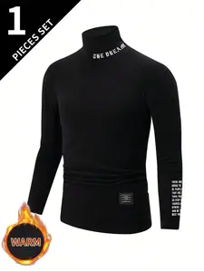 Men's High Neck Warm Thermal Fitted Underwear Set, Soft Comfortable Multi-Piece, Perfect for Home Wear, Essential Kitchenware