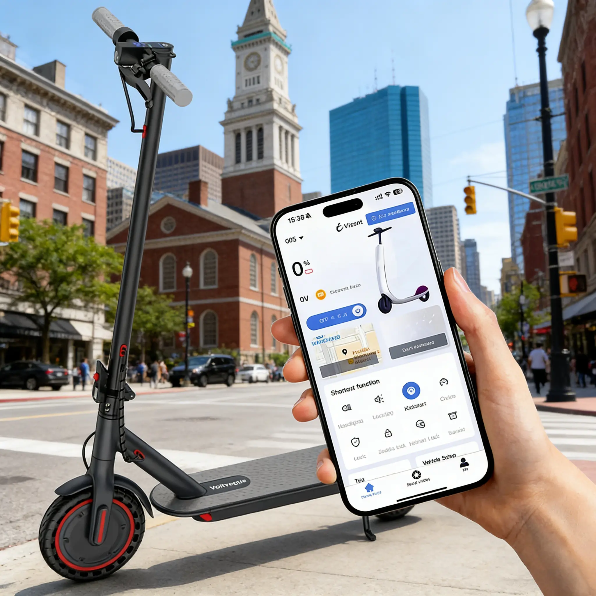 Ladped Electric Scooter-350W Motor, 19 MPH, 16-MileRange, Foldable, App-Controlled, 8.5" Puncture-Proof Tires.SummerWins,Father's Day Gife