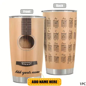 Custom Name 20oz Tumbler - Durable Metal Travel Mug with Funny Prints - Perfect Gift for Guitar Enthusiasts, Friends & Family - Ideal for Birthdays, Christmas & More