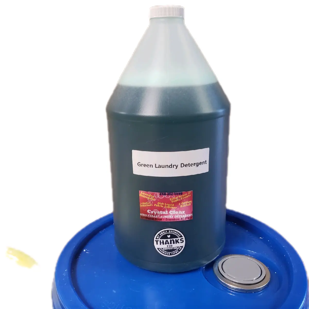 1 Gallon Green Laundry Detergent - Refreshing Scent
