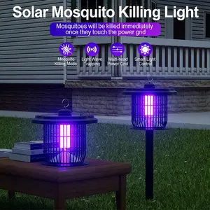 Solar Mosquito Zapper Outdoor, Mosquito Repellent, Stake in Ground/hanging, Durable, Waterproof, Easy to Use, Bug Zapper for Yard Garden Farm
