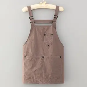 Adjustable Apron with Large Front Pocket, Breathable Cooking Gardening BBQ Apron, Kitchen Apron, Olive, Easy Clean, Modern Workwear