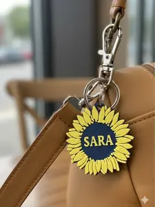 	 Personalized 3D Printed Flora Keychain – Custom Name & Colors | Unique Flower Keychain Gift | Cute 3D Printed Accessory (1.6” x 1.6”)