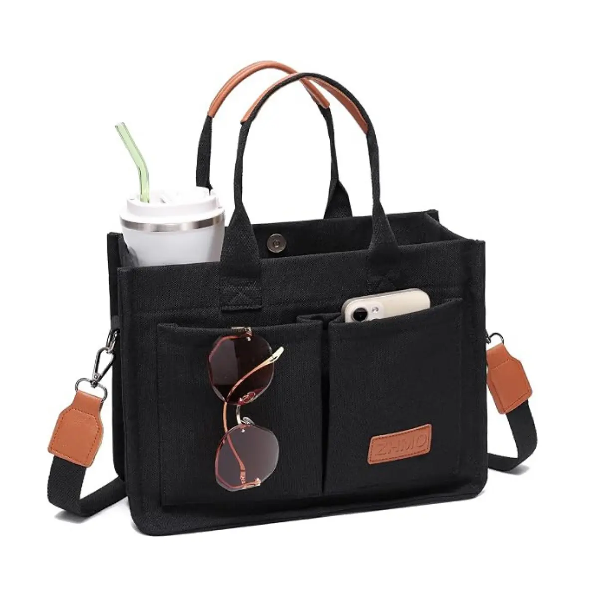 Canvas Tote Bag for Women,Women's Bags Crossbody Bags Work Laptop Tote Bag Large Handbags Purse for Travel Nurse Teacher