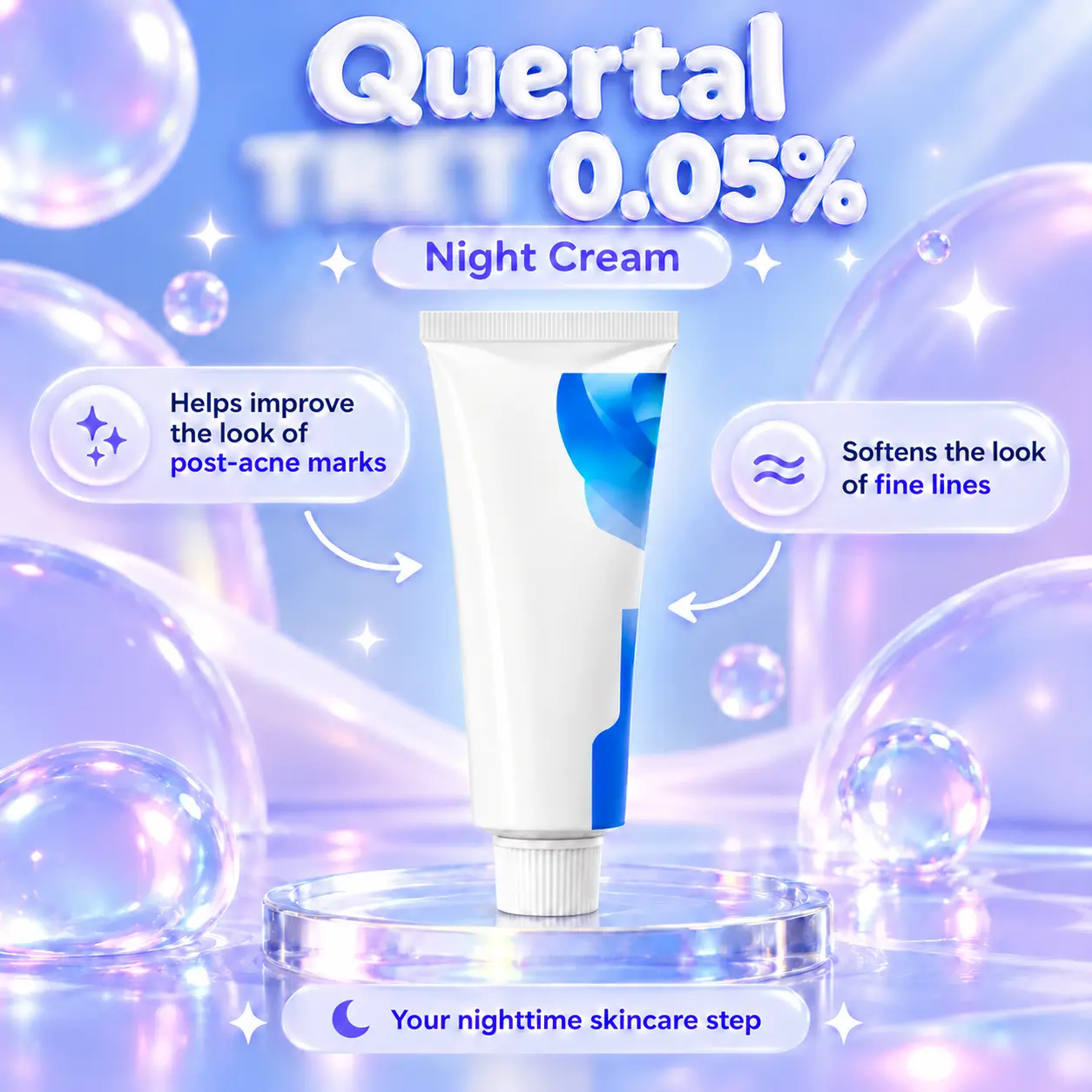 Night Renewal Cream, Alcohol-Free Facial Use Moisturizer with Glycerin Water, Night Time Skincare Cream Tube Brighten Smooth Skin Advanced Brightening Brightening Face Cream Deep Moisturizing Cream