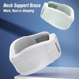 Adjustable Light Blue Neck Support Brace, Ergonomic Cervical Spine Stabilizer for TV & Office Use, Prevents Forward Head Posture, Soft Comfortable Textile Neck Brace