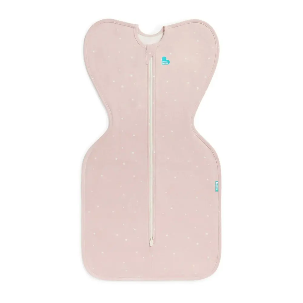 Love to Dream Baby Girl Swaddle Up Sleep Sack - Cotton 1.0 TOG Cap Sleeve Wrap - Pink Twinkle - S