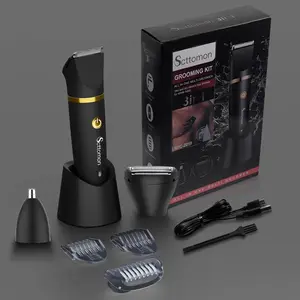 3 in 1 Electric Body Hair Trimmer,Groin Hair Trimmer Clipper for Men,Waterproof Electric Shaver Nose Hair Trimmer,Men's Hair Removal Device Cordless,Manscape Trimmer with Standing Recharge Dock