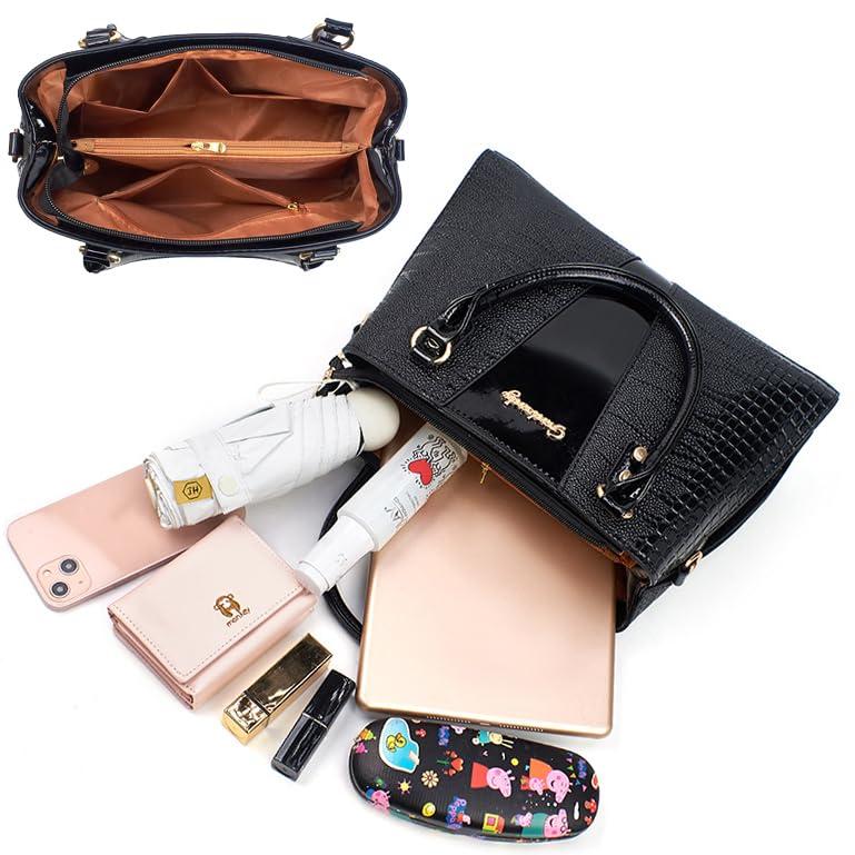 Crocodile Embossed Handbag & Wallet Set for Women Elegant Fashion Shoulder Bag Coin Purse Casual Trendy Versatile High-quality Daily Commuting Bag Set