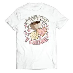 100% pure cotton "Coffee and Bagua" Latin American Mexican baked concha pastry pattern T-shirt