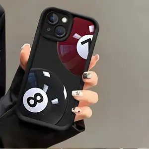 7 & 8 billiard ball pattern, best-selling creative design, new recessed stepped phone case, simple, stylish, and trendy, unisex, compatible with iPhone 17, 16, 15, 14, 13, 12, 11 Pro Max Plus, Air, Mini, SE and iPhone XS Max