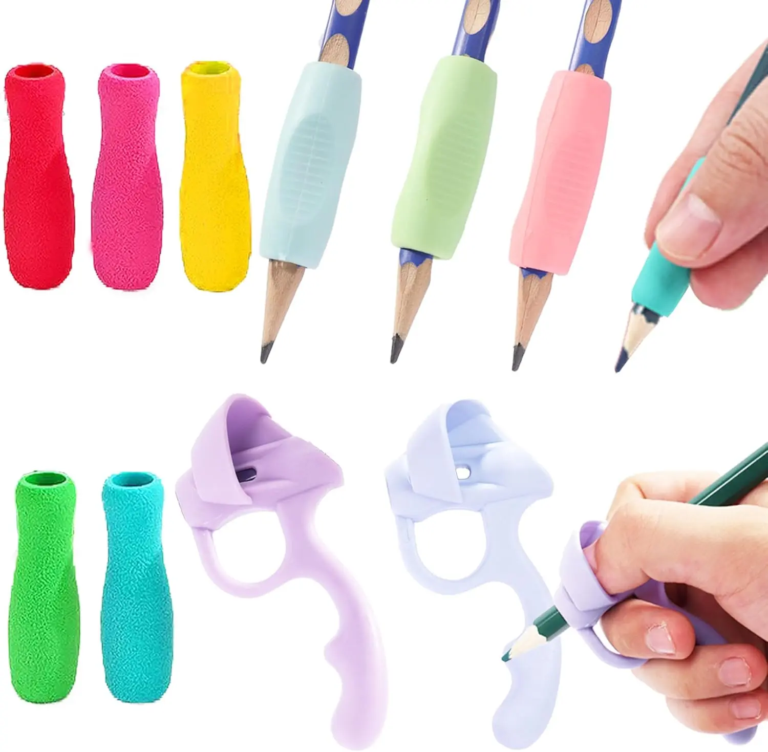 Pencil Grips for  Handwriting,10 Pack Pencil Grippers Holder Posture Correction for  , Soft   Pen Writing Aid Tool for   Students