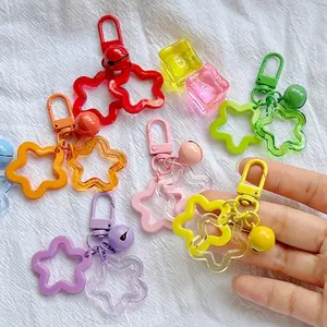 5/10/20pcs Acrylic Star Hollow Bell Keychain, Unique Gift for Couples, Friends, Pet Lovers, Valentine's Day, Mother's Day