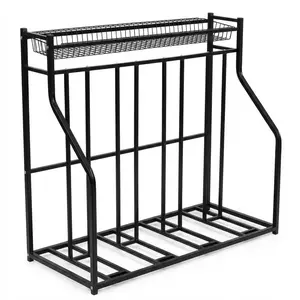 Heavy Duty 4-Bike Storage Rack for Garage – Indoor Bike Floor Stand Organizer – Sturdy Bike Storage Solution – Holds Up to Four Bikes