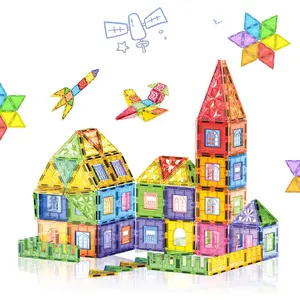 Bubbleverse 135 PCS Magnetic Building Tiles,  2.95in Large Magnet Building Set,Magnetic Blocks, 3D STEM Stacking Toys, Magnets Toy for Kids Boys GirlsPerfect for Ages 3+