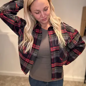 Dipped in Plaid Cropped Flannel