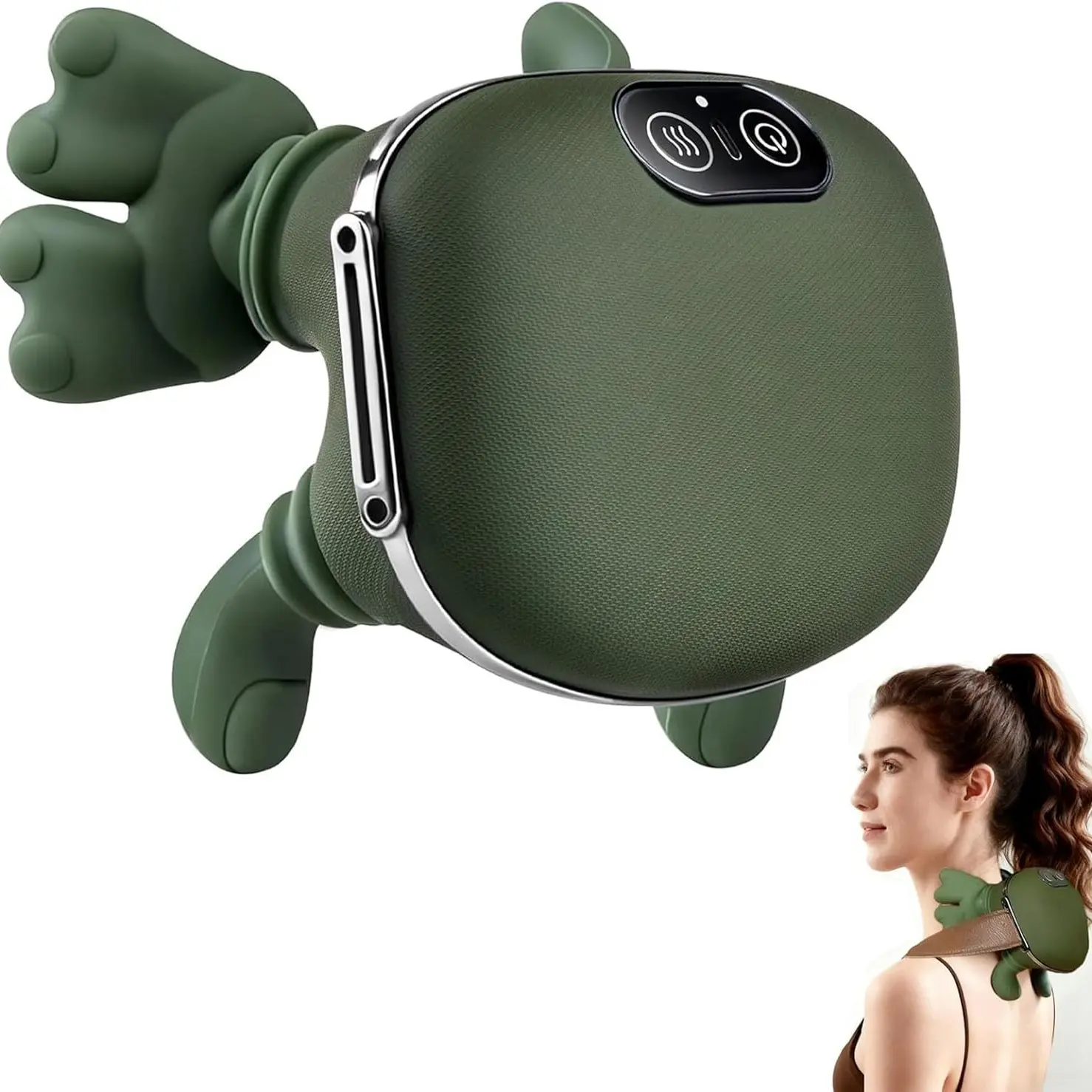 Electric Massage Gun, Deep Shoulder Neck Massager, Muscle Massagers, Neck Shoulder Relaxer, Adjustable Strength & Temperature, 4D Manual Simulation Design, Relieves Muscle Tension