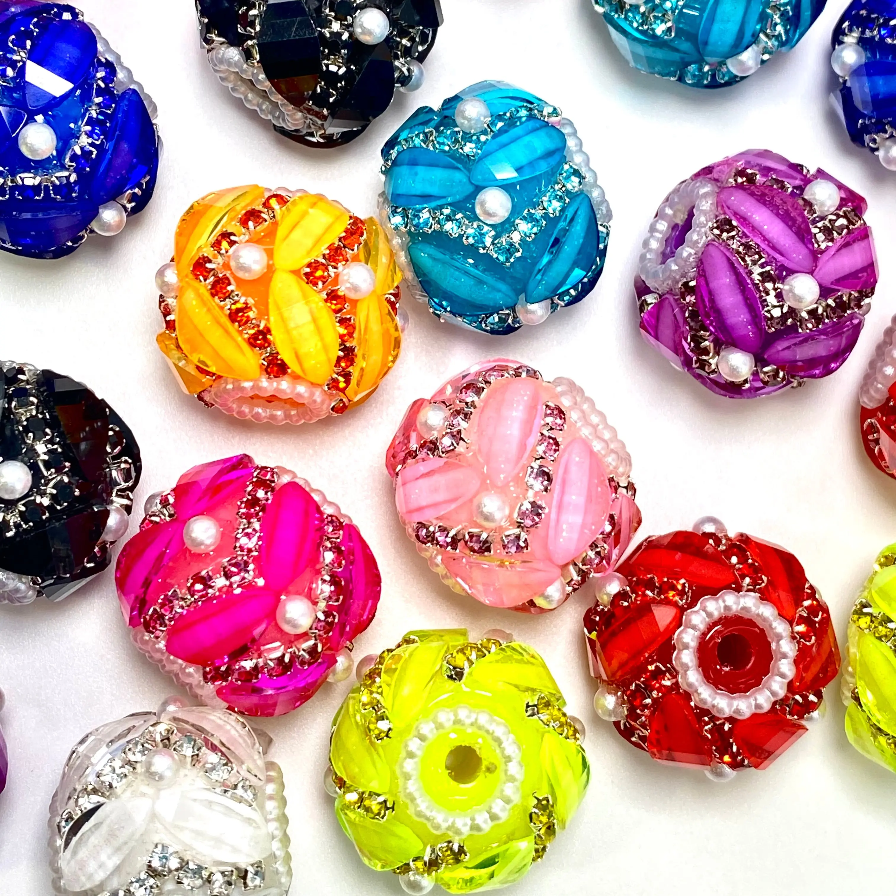 5pcs Color Your World Fancy Beads - Bright Colorful DIY Beads for Beaded Pens Jewelry Making Bead Supplies