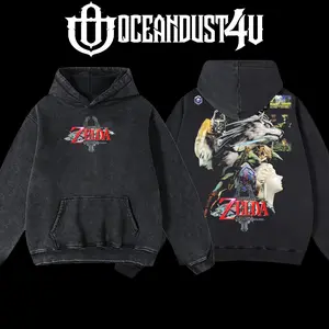 OceanDust4U Legend of Zelda: Twilight Princess v2 100% Premium Cotton Men's Oversized Hoodie & T-shirt - Pre-Washed, Unisex Classic Top
