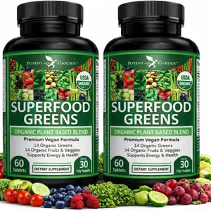 Organic Superfood Greens Supplement for Women & Men, 28 Fruits & Veggies, Daily Greens for Gut Health, Immune Support & Energy, 120 Tablets