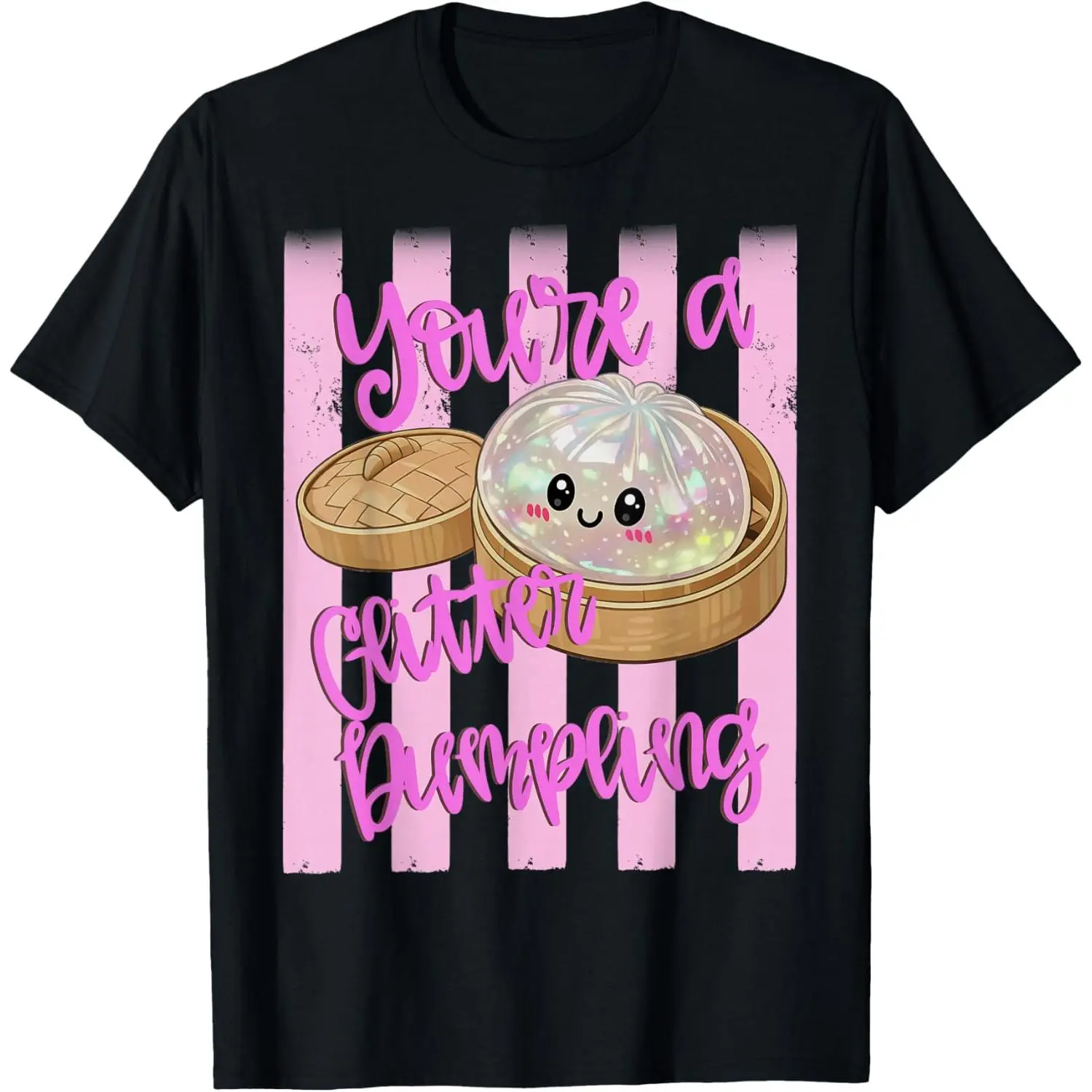 100% Cotton Funny Striped You're A Dumpling Cute Dumpling Girls T-Shirt