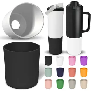 2 Pack Higher  Boot for  Water Bottle 30oz & 40oz FreeSip Sway & Tumblers - Extra-Thick & Tall Protection Anti-Slip Base Cover, Prevents  Water Bottle Accessories(Black/White)