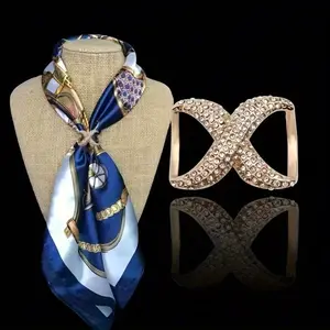 Elegant Rhinestone Infinity Scarf Ring - 1 Piece, Alloy Multifunctional Scarf Buckle Accessory, Fashion Scarf Clip Pin For Women, Versatile Brooch For Wrap, Square & Silk Scarves