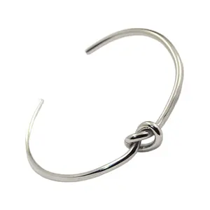 European American Metal Jade Heart Knot Bracelet Titanium Steel Open Rose Gold Hand Accessory Korean Style