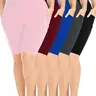 Plus Size - 5-Pack Plus Size High Waist Crescent Shaped Pocket Capri Pants, Casual Style, High Stretch Fabric, Summer Season, Seamless Full Coverage Gym Shorts, Super Soft Stretchy Polyester Blend Activewear for Running, Fitness, Machine Washable Summervi