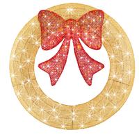 Gold Wreath - Red Bow