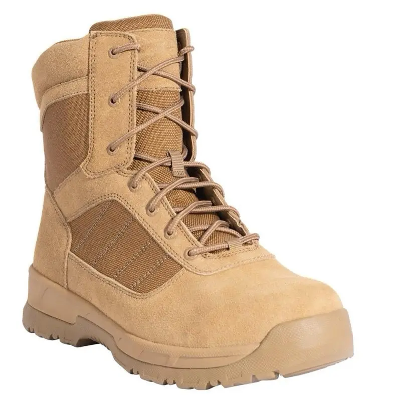 ROTHCO Guardian 8-Inch Coyote Brown Tactical Boot - Men’s Nylon-Leather Mesh Closed Work Shoe with Laces for Workers, Footwear, Walking Shoes