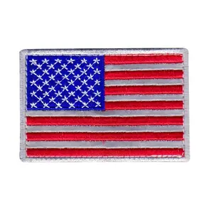Reflective USA American Flag Hook Patch (R/W)