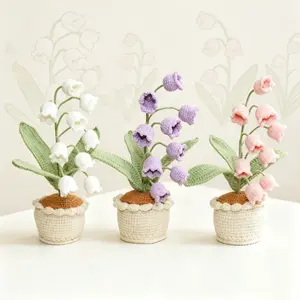 Crochet Plants Handmade Flowers for Home Table Decoration Gift for Family and Friends