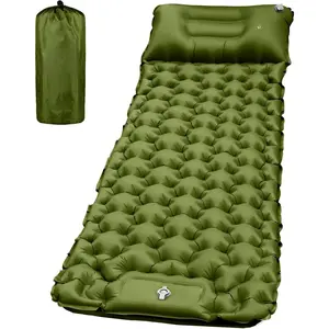 Sleeping Pad for Camping- Ultralight Inflatable Sleeping Mat with Built-in Foot Pump & Pillow, Upgraded Compact Camping Air Mattress for Tent, Backpacking, Hiking