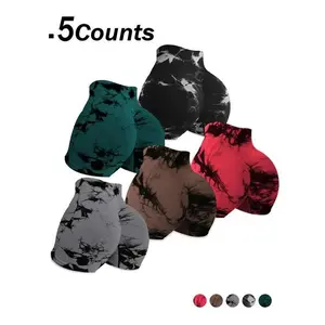 Women's Tie Dye Print High Waist Sports Shorts, Casual Comfy Breathable Seamless Skinny Shorts for Yoga Gym Workout, Ladies Sportswear for Spring & Fall, Athletic Running Shorts, Tight Fitted Shorts, Summer Outdoor Bottoms, Breathable Fitness Shorts