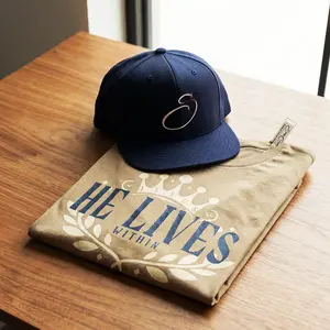 He Lives Tee + Snapback (Khaki/Navy)
