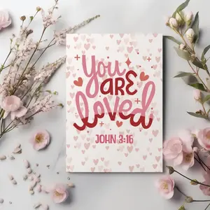 1PC Christian Valentine's Day Card, Positive Message Card, You Are Beloved, John 3:16, Faith Valentine's Day Card, Religion Jesus Love Card, Bible Scripture Valentine's Day Gift